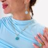 Collar Blue Agatha Gold 2 Pendientes Swarovski Agatha Blue Silver