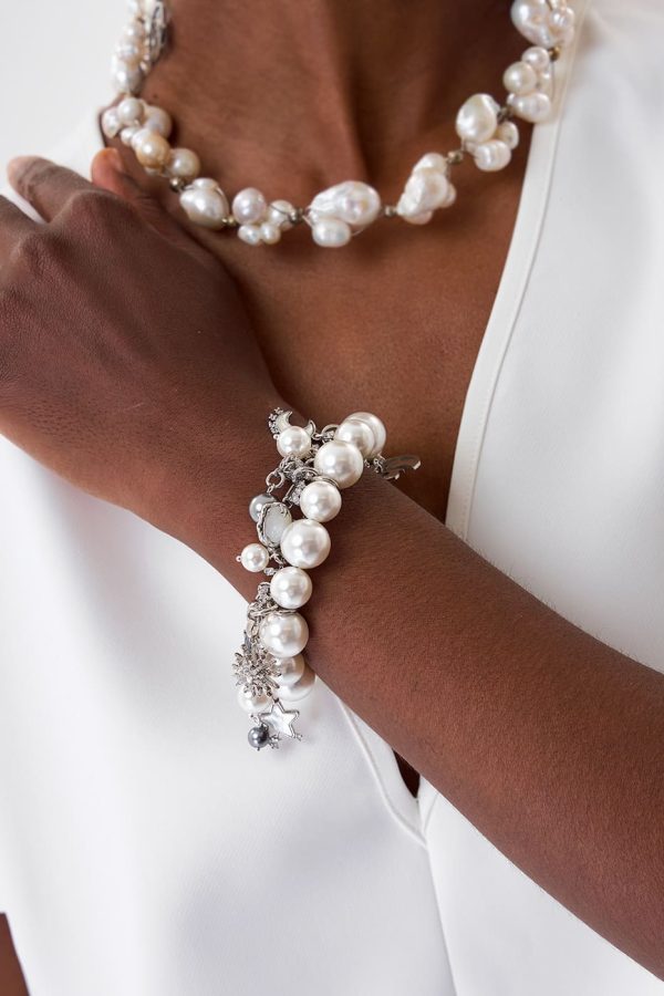 Brazalete Místic Pearls White Silver