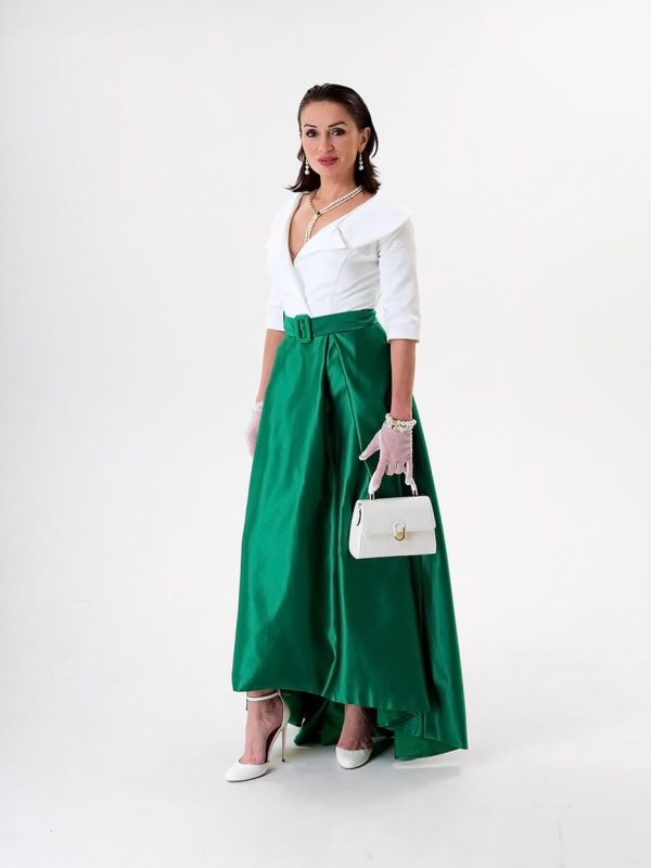 Vestido Blanco y Verde (2) Vestido Blanco y Verde