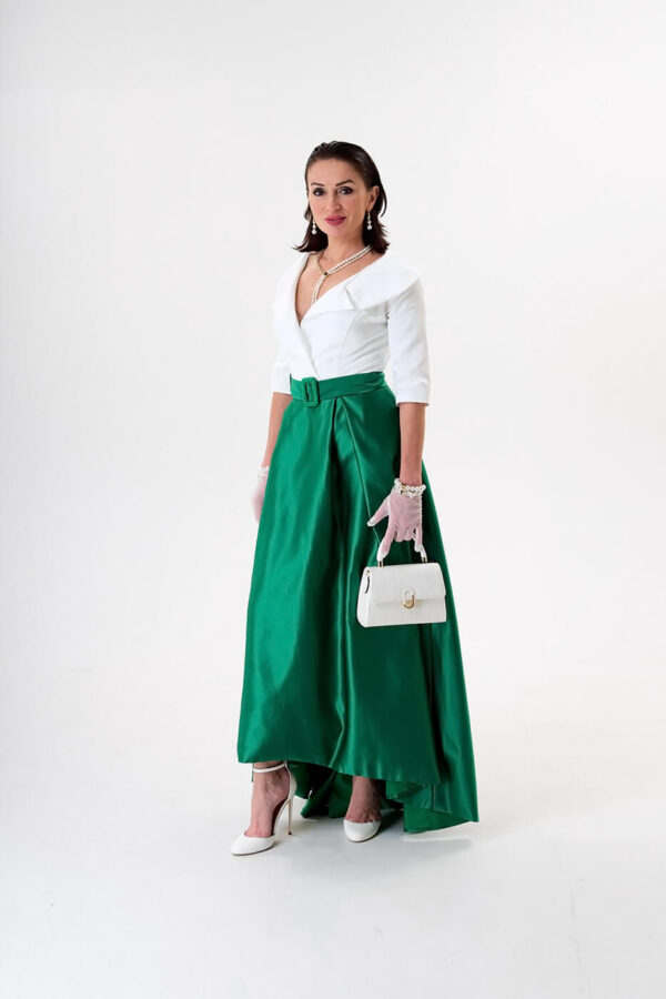 Vestido Blanco y Verde