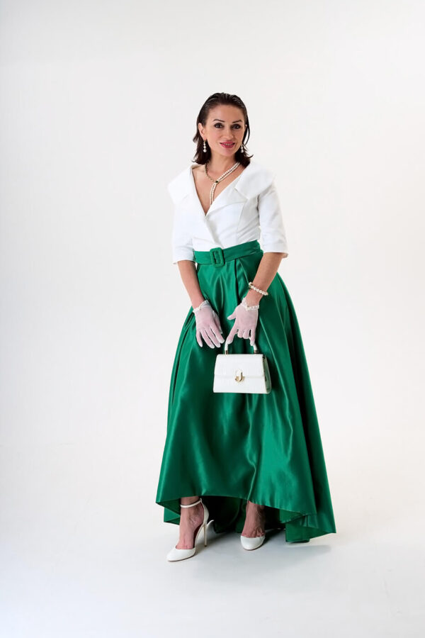 Vestido Blanco y Verde - Imagen 2
