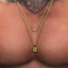 Collar Letra Gold Para Hombre