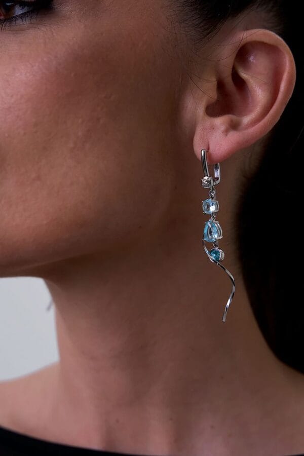 Pendientes Swarovski Azul Cielo Silver