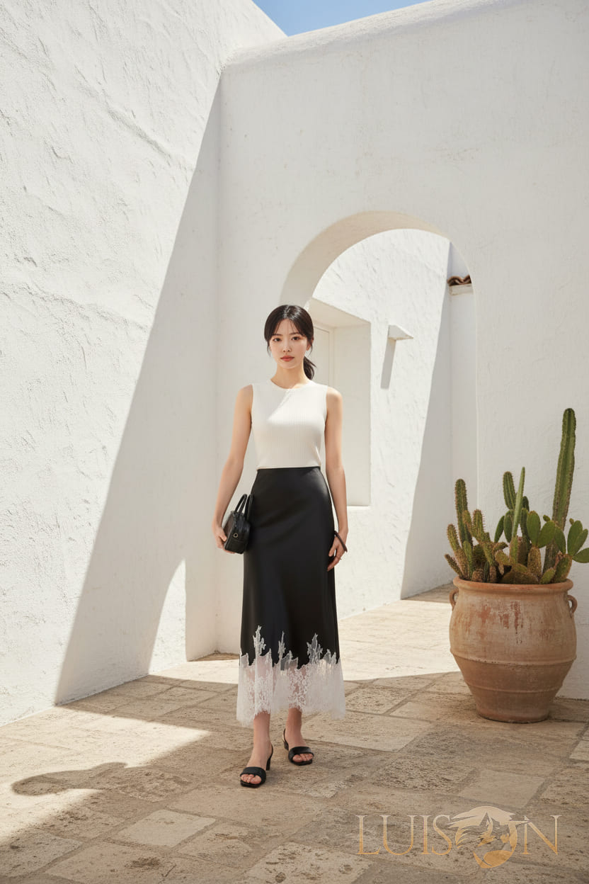 Falda Midid Negro - Imagen 5