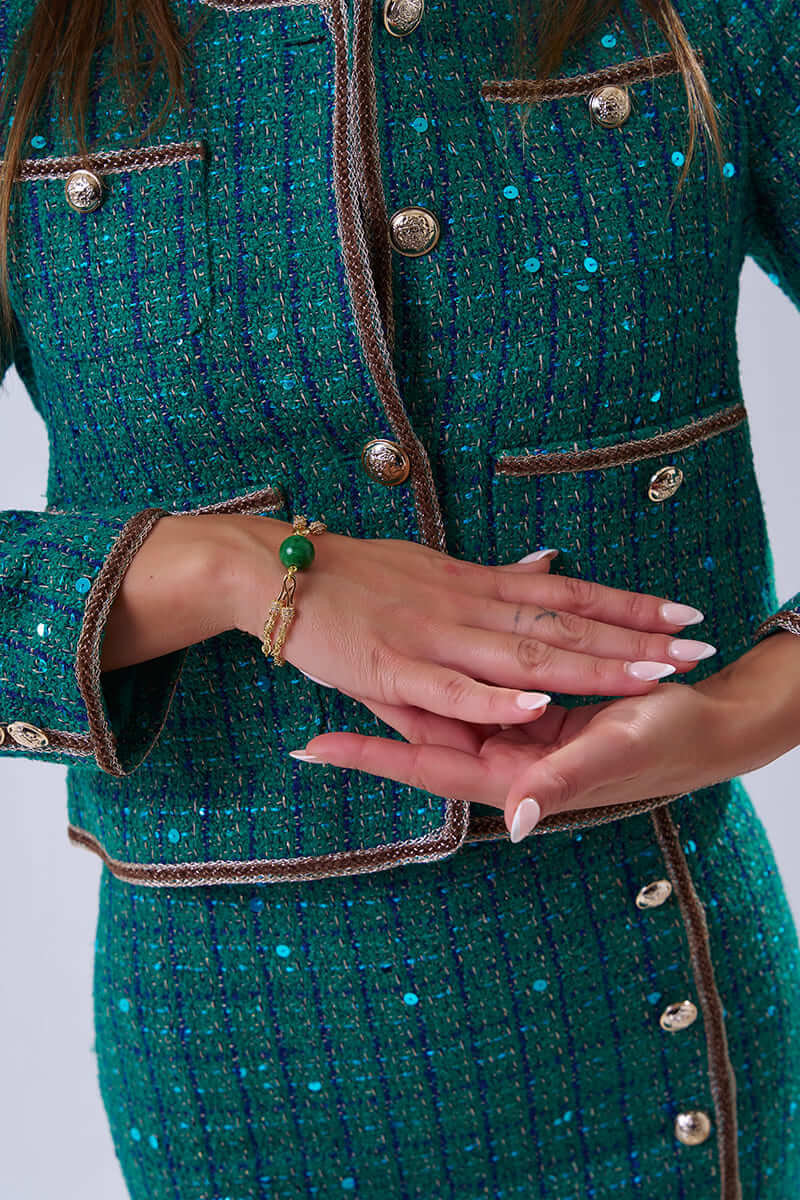 Brazalete Unisex Flor de Jade - Imagen 2