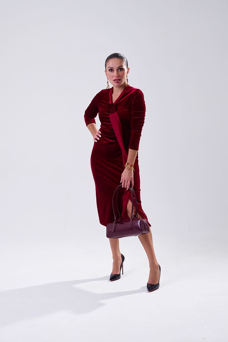 Vestido Eveli Bordo - Imagen 4