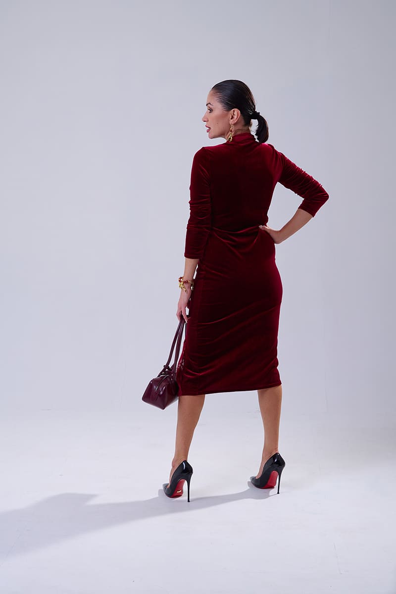 Vestido Eveli Bordo - Imagen 2