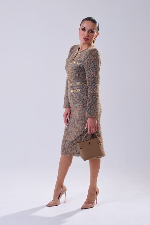 Vestido Jaklin (8) Vestido Jaklin Beige Dorado