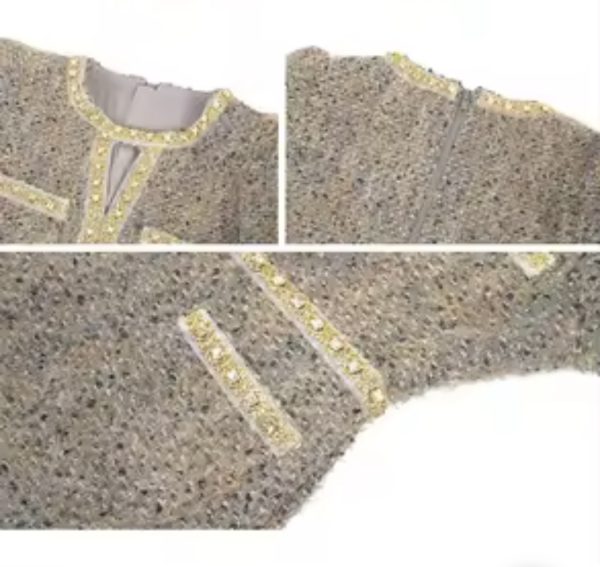 Vestido Jaklin Beige Dorado - Imagen 4