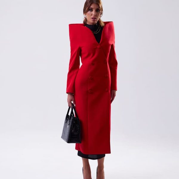 Abrigo Ligero Elegante para Primavera Elegancia Roja