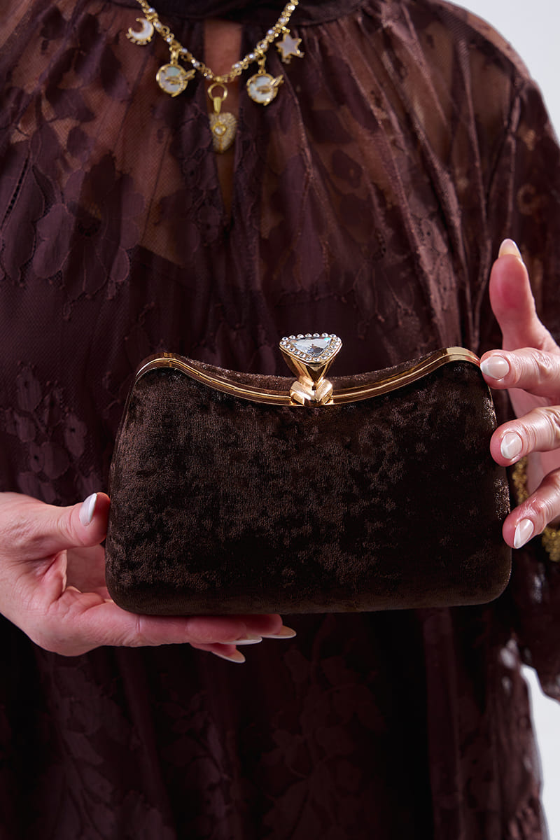 bolso Dalí de mano terciopelo