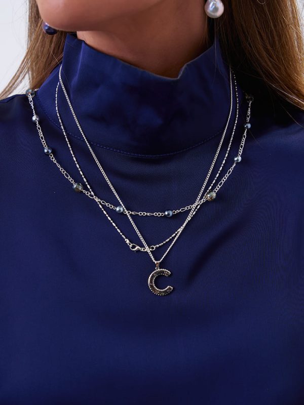 Collares Unisex Galaxy Silver Pearls