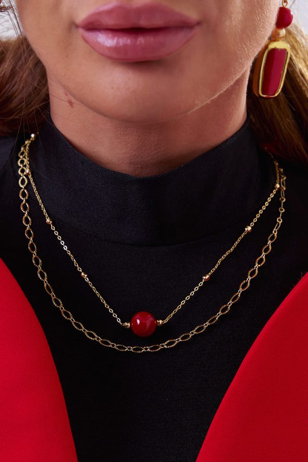 Collar Jade Rojo Gold