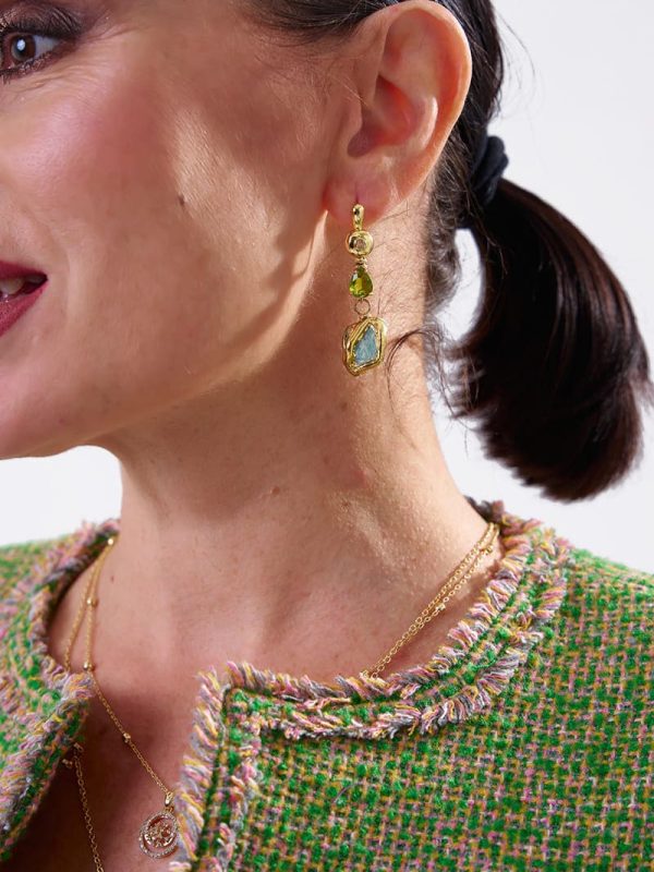Pendientes Citrino Swarovski Gold Pendientes Citrino Swarovski Gold