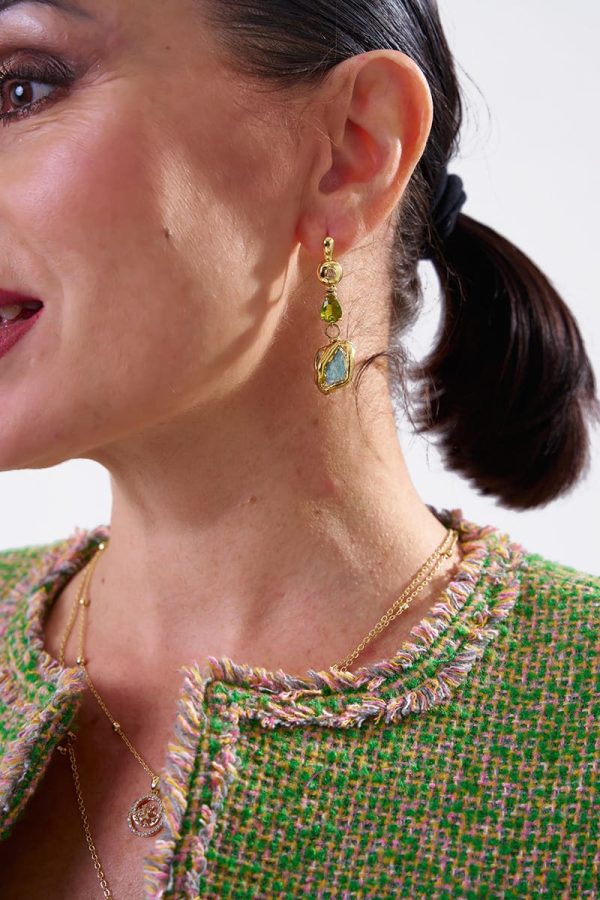 Pendientes Citrino Swarovski Gold Pendientes Citrino Swarovski Gold