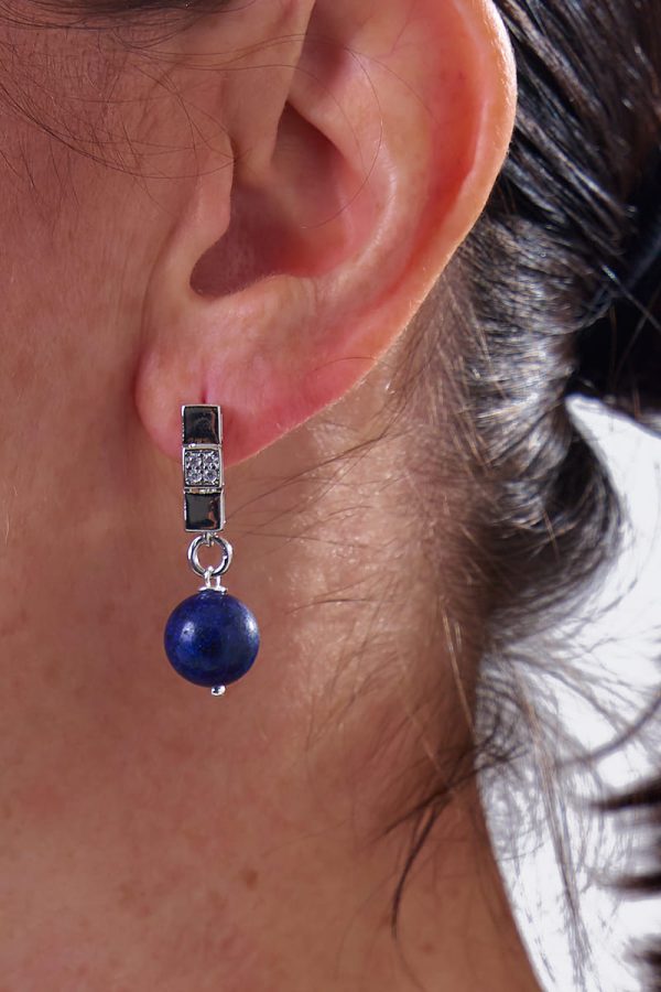 Pendientes Unisex Lapislázuli Silver Pendientes Unisex Lapislázuli Silver