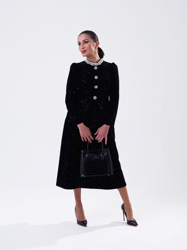 vestido Estrella negro terciopelo mujer
